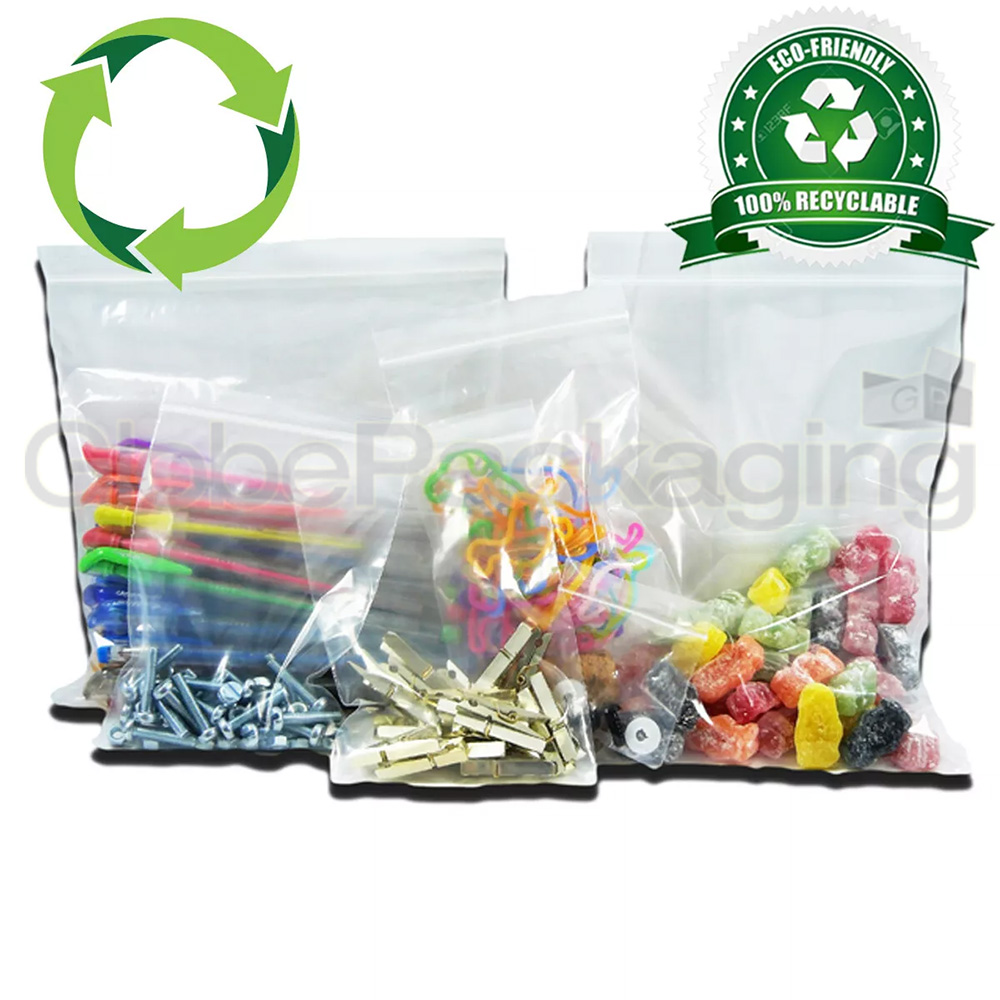 ECO-FRIENDLY GRIP SEAL BAGS SELF RESEALABLE CLEAR PLASTIC POLY BAGS *ALL SIZES*